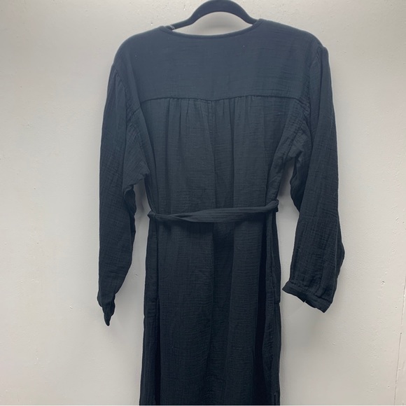 universal thread medium shirt dress balloon sleeve black gauze cotton midi new - Picture 12 of 13